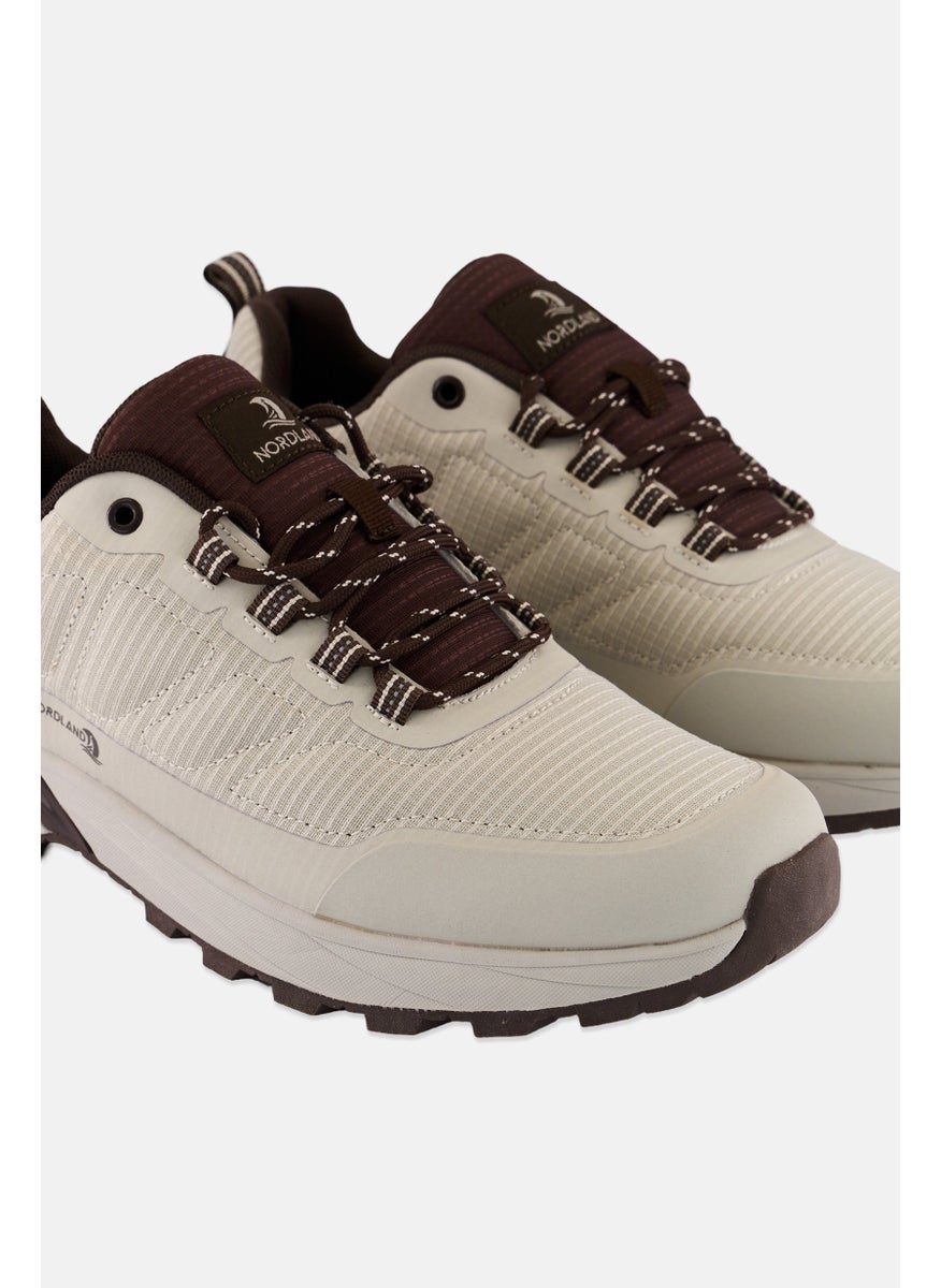 Men Brand Logo Lase Up Casual Shoe, Brown Combo