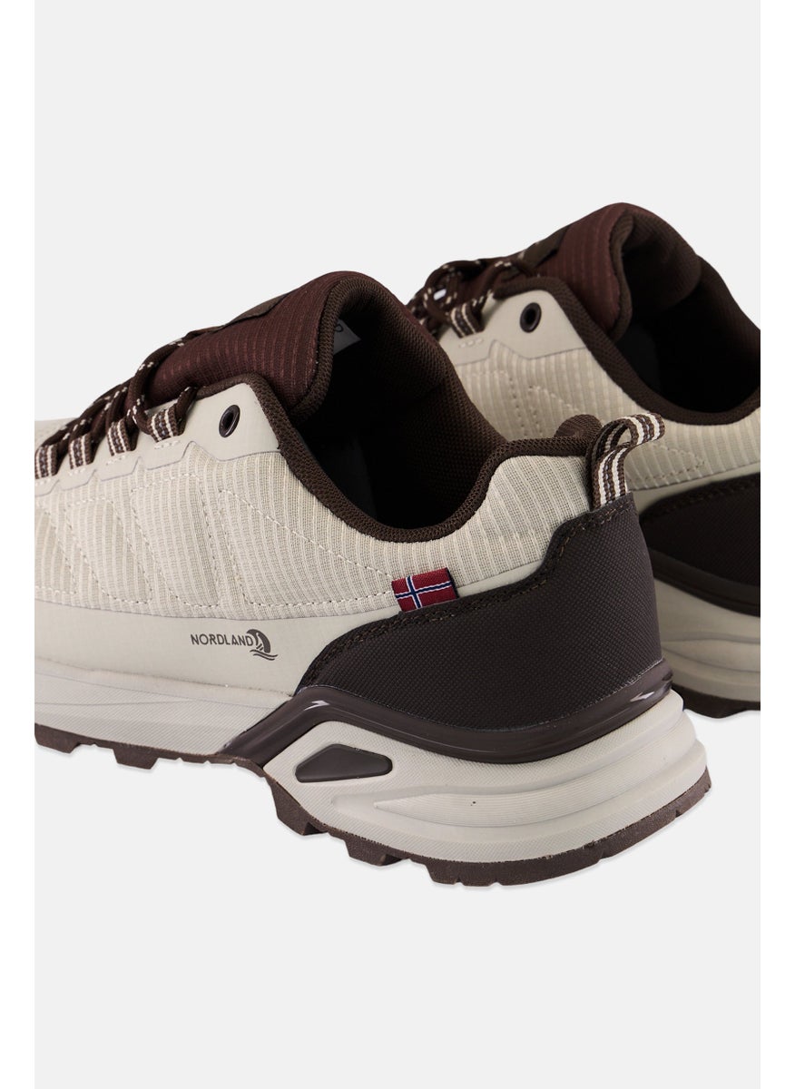 Men Brand Logo Lase Up Casual Shoe, Brown Combo