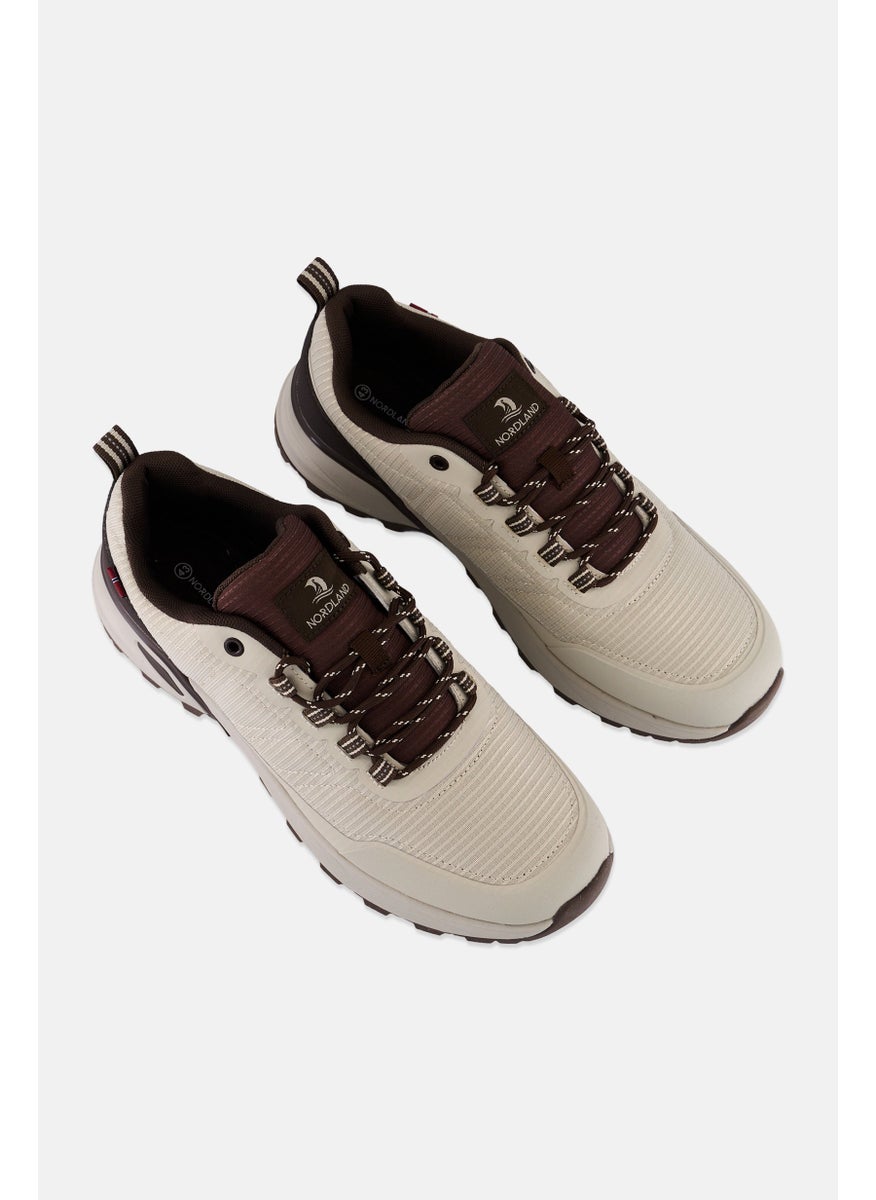 Men Brand Logo Lase Up Casual Shoe, Brown Combo