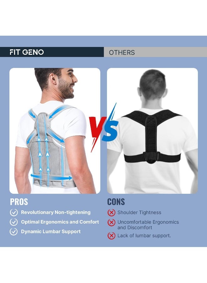 Back Brace Posture Corrector for Men & Women: Shoulder Straightener Adjustable Full Back Support Pain Relief - Scoliosis Hunchback Spine Corrector