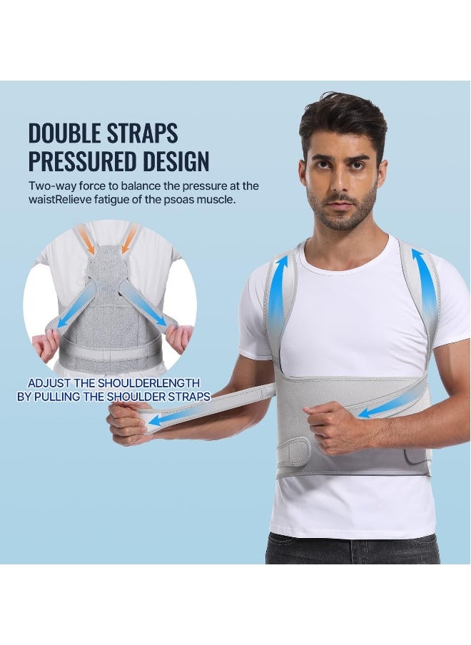 Back Brace Posture Corrector for Men & Women: Shoulder Straightener Adjustable Full Back Support Pain Relief - Scoliosis Hunchback Spine Corrector