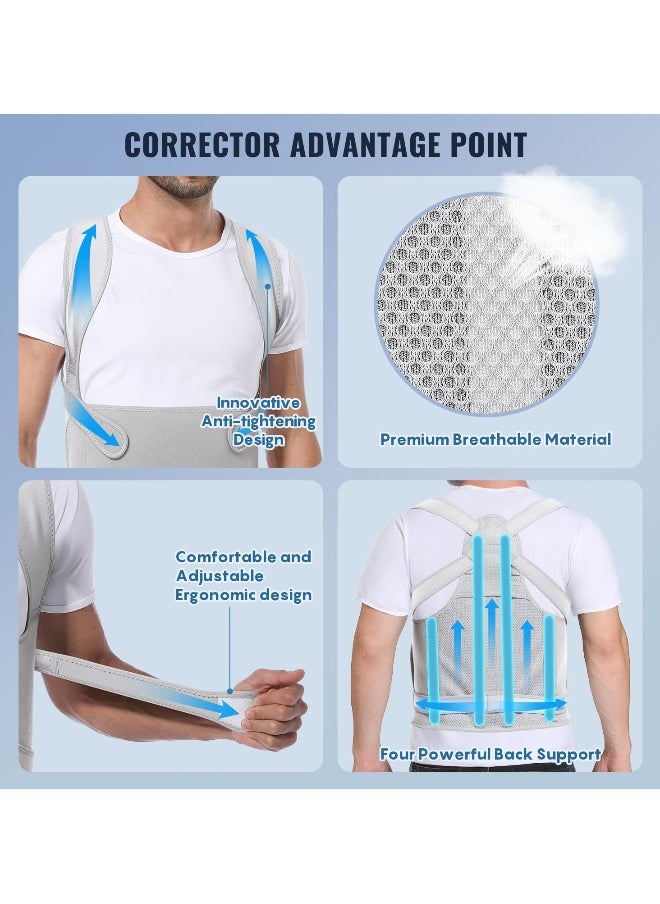 Back Brace Posture Corrector for Men & Women: Shoulder Straightener Adjustable Full Back Support Pain Relief - Scoliosis Hunchback Spine Corrector