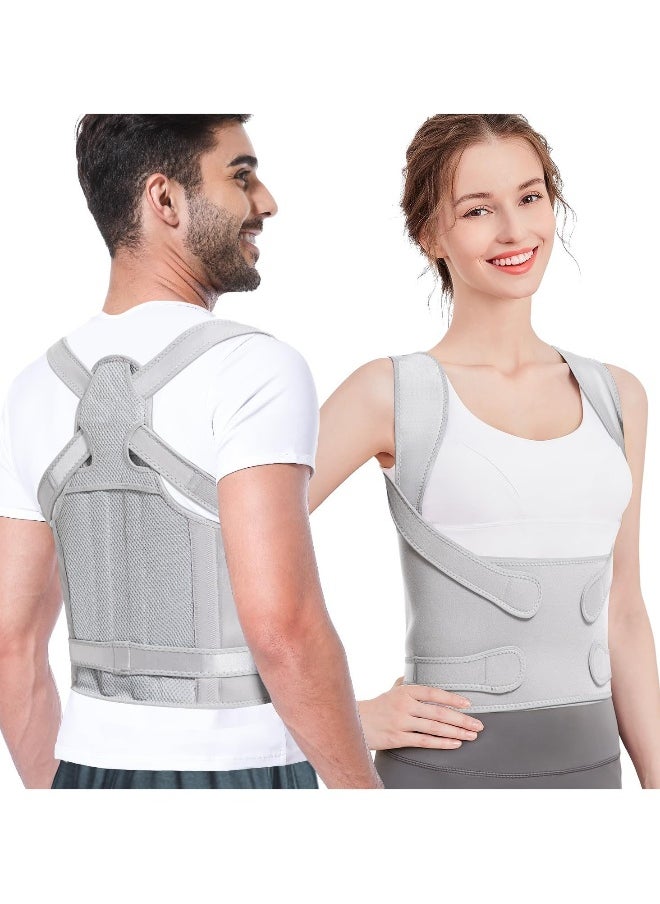 Back Brace Posture Corrector for Men & Women: Shoulder Straightener Adjustable Full Back Support Pain Relief - Scoliosis Hunchback Spine Corrector