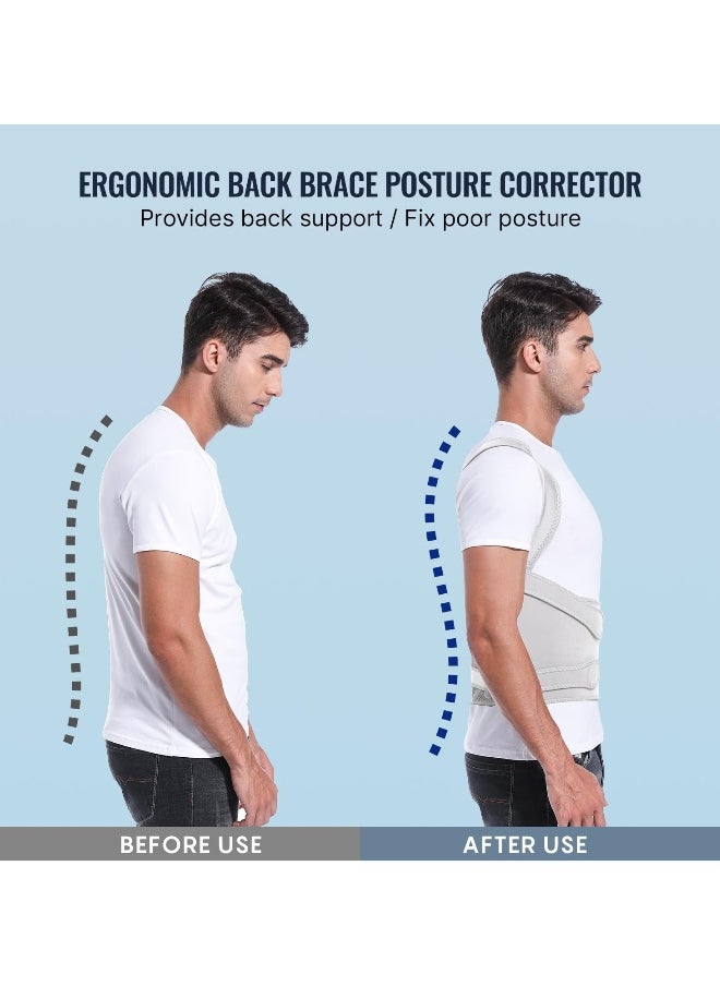 Back Brace Posture Corrector for Men & Women: Shoulder Straightener Adjustable Full Back Support Pain Relief - Scoliosis Hunchback Spine Corrector