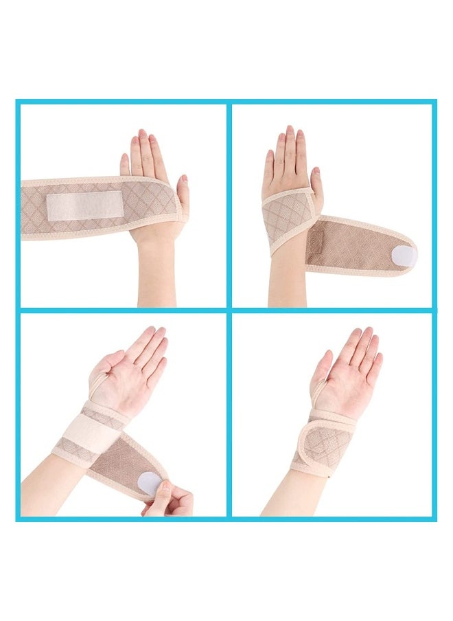 1 Pair Wrist Support Brace Carpal Tunnel Wrist Brace Hand Support Adjustable Wrist Support for Arthritis and Tendinitis Joint Pain Relief