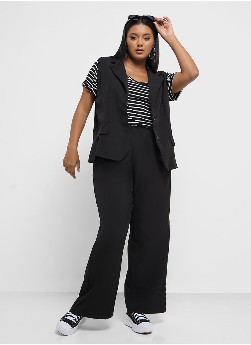 Longline Waistcoat & Wide Fit Pant Co-Ord Set