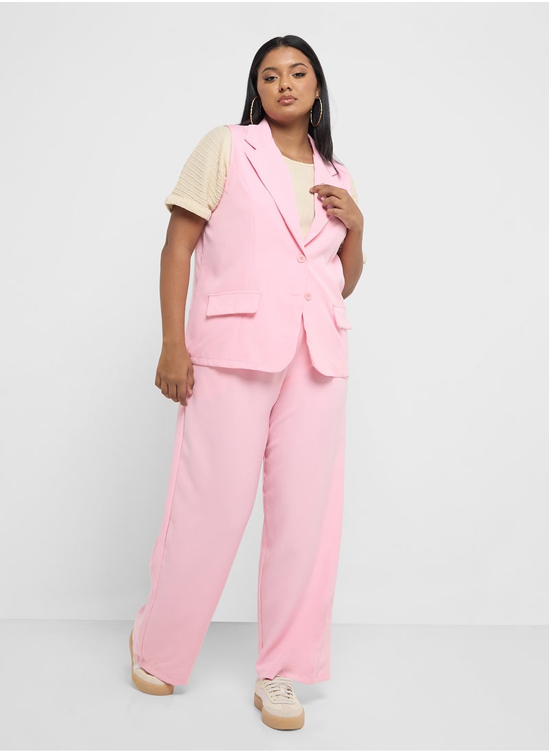 Longline Waistcoat & Wide Fit Pant Co-Ord Set