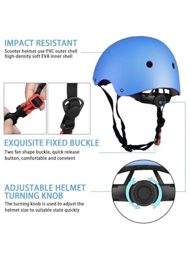 Bike Helmet Set with Knee Pads Elbow Pads Wrist Guards,Adjustable Helmet Protection Gear Set for Toddler Kids&Youth,Bicycle Helmet Roller Skate