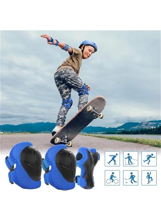 Bike Helmet Set with Knee Pads Elbow Pads Wrist Guards,Adjustable Helmet Protection Gear Set for Toddler Kids&Youth,Bicycle Helmet Roller Skate