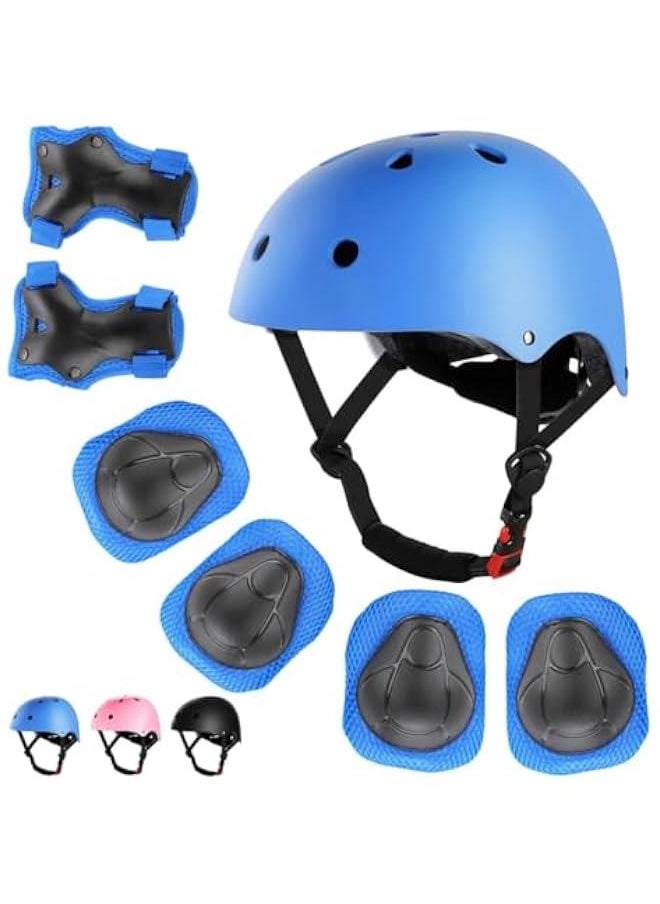 Bike Helmet Set with Knee Pads Elbow Pads Wrist Guards,Adjustable Helmet Protection Gear Set for Toddler Kids&Youth,Bicycle Helmet Roller Skate