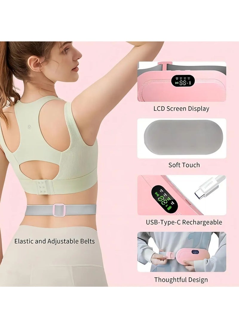 Heating Pad Electric Waist Belt Device Fast Heating Pad with 3 Heat Levels and 4 Massage Modes Back or Belly Heating Pad for Women and Girl
