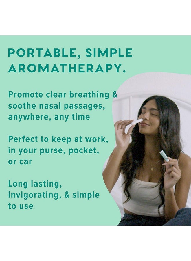 MOXĒ Eucalyptus Essential Oil Nasal Inhaler, Sinus & Congestion Relief, Daily Relaxation, Stress Relief, Therapeutic No-Mess Aromatherapy, Pure and Natural, Made in USA (3 Pack)