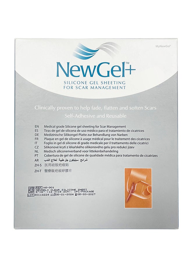 Silicone Gel Sheeting for Scar Management - Clear 5 x 6 Inch 1 Piece