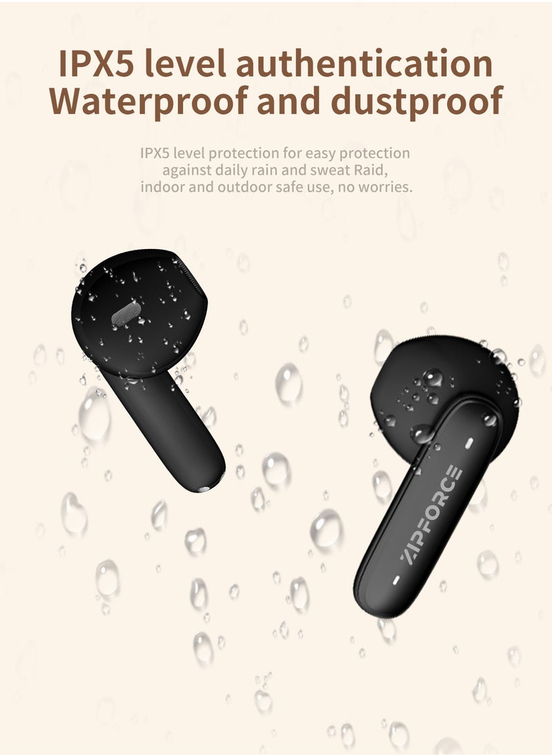 ZIPFORCE True Wireless Earbuds, In-Ear Bluetooth 5.3 Headphones 4-Mics ENC Clear Call, Bluetooth Earbuds Touch Control 40 Playtime, IPX6 Waterproof TWS, Light-Weight Earphones