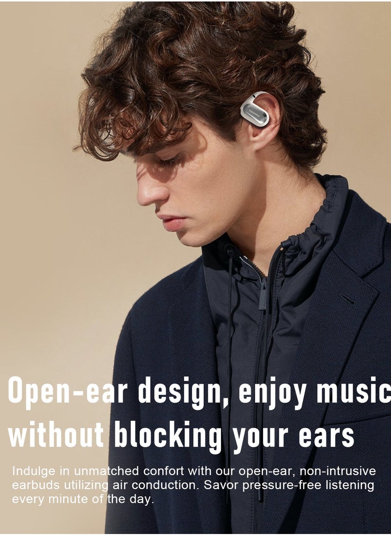 ZIPFORCE True Wireless Earbuds, Open Ear Bluetooth 5.4 Headphones 4-Mics ENC Clear Call, OWS Bluetooth Earbuds Touch Control, IPX6 Waterproof TWS, Light-Weight Earphones
