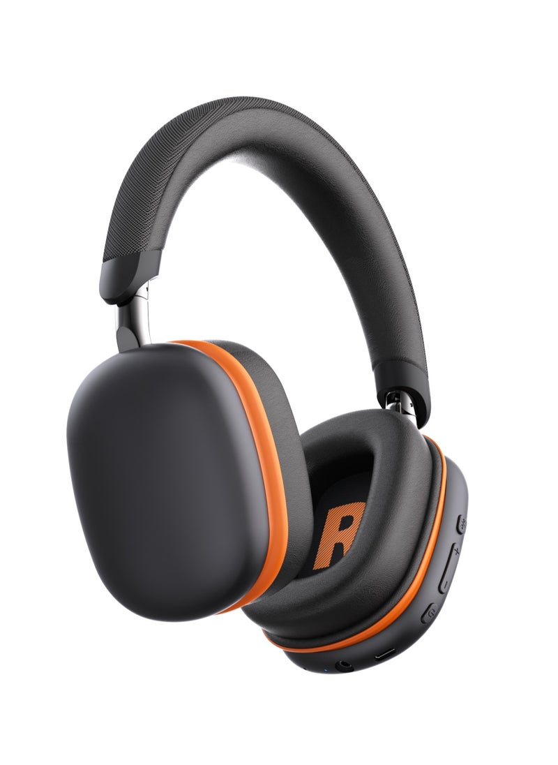 Vibe Wireless Headphone / Lightweight & Comfortable / Immersive Audio / Extended Battery Life / Stable and Fast Connection Bluetooth v5.3 /Over ear headphone with built in microphone - Black