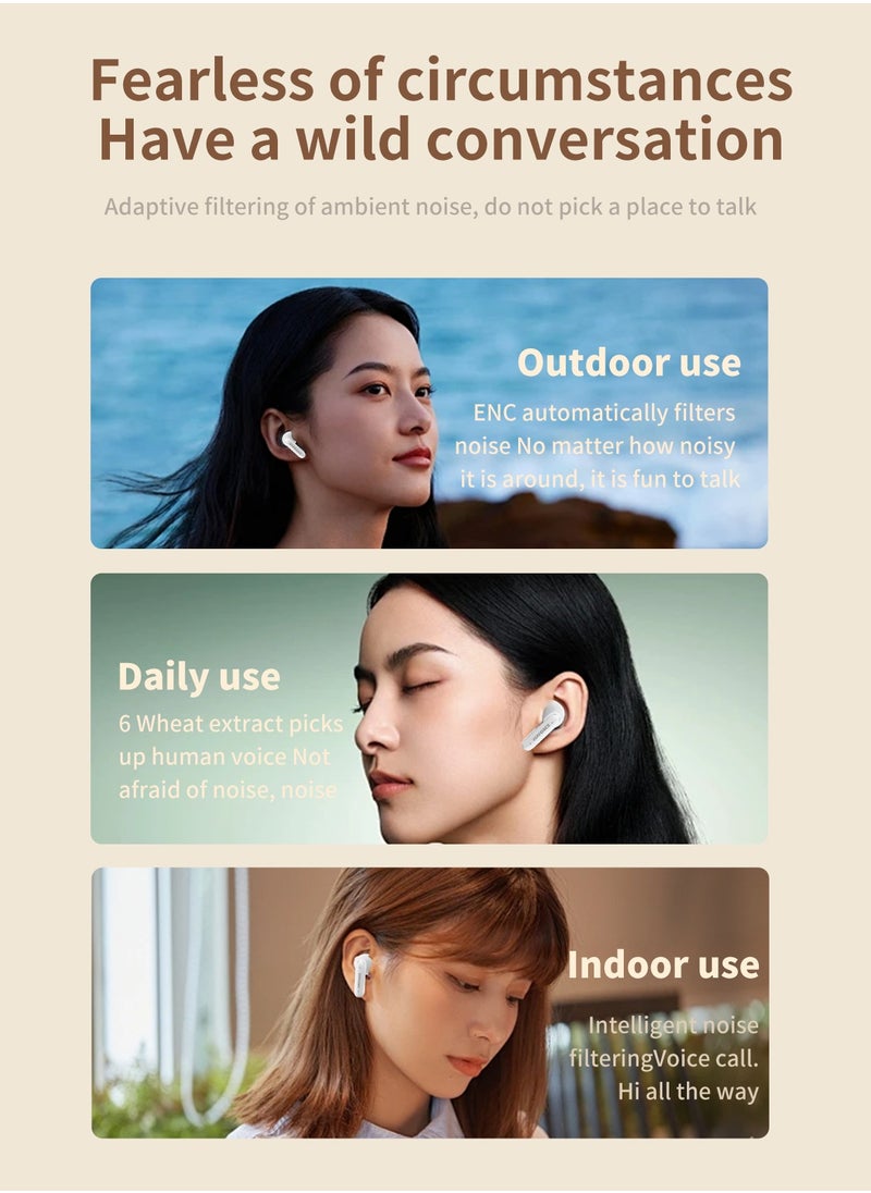 ZIPFORCE True Wireless Earbuds, In-Ear Bluetooth 5.3 Headphones 4-Mics ENC Clear Call, Bluetooth Earbuds Touch Control 40 Playtime, IPX6 Waterproof TWS, Light-Weight Earphones