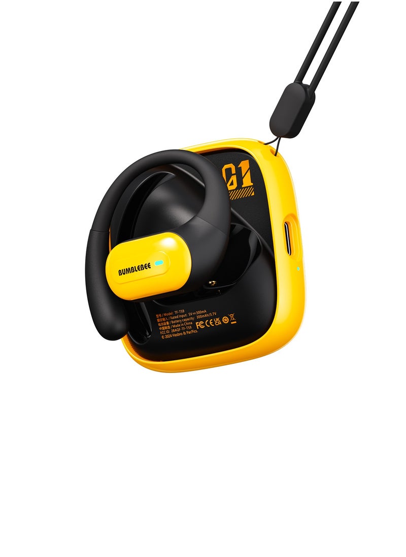 TF-T59 OWS Earphones - Bluetooth 5.4 Wireless Earbuds with 4 Hours Playback, 100-Hour Standby, and 10m Transmission Distance for Ultimate Audio Experience - Yellow