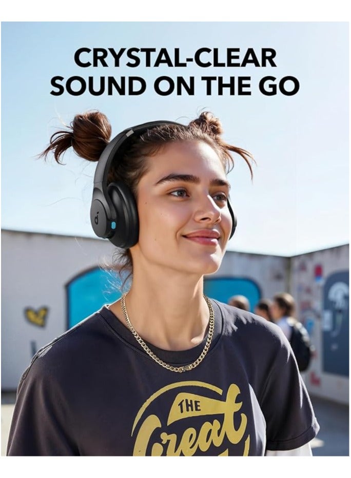 Q11i Wireless Over-Ear Bluetooth Headphones by Anker, Deep Bass, 60H Playtime, Hi-Res Audio, Detachable Ear Cushions, Multipoint Connection Dark Grey