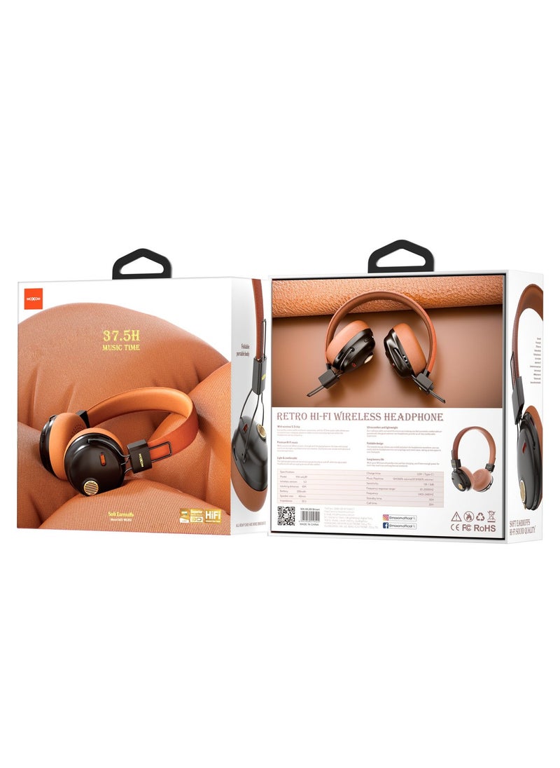 MX-WL89 Wireless On-Ear Headphones - Pure Bass - 5.3 Wireless - 37.5H Music Time - Speed Charge - Fast Usb Type-C - Foldable Hi-Fi Audio
