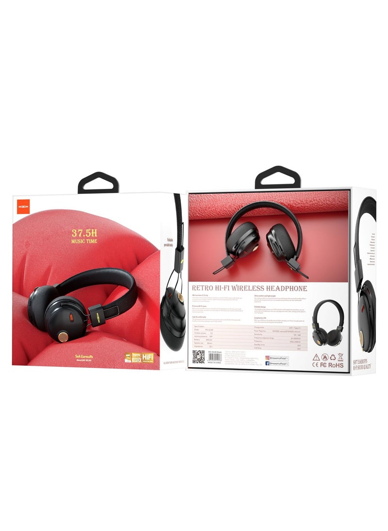 MX-WL89 Wireless On-Ear Headphones - Pure Bass - 5.3 Wireless - 37.5H Music Time - Speed Charge - Fast Usb Type-C - Foldable Hi-Fi Audio