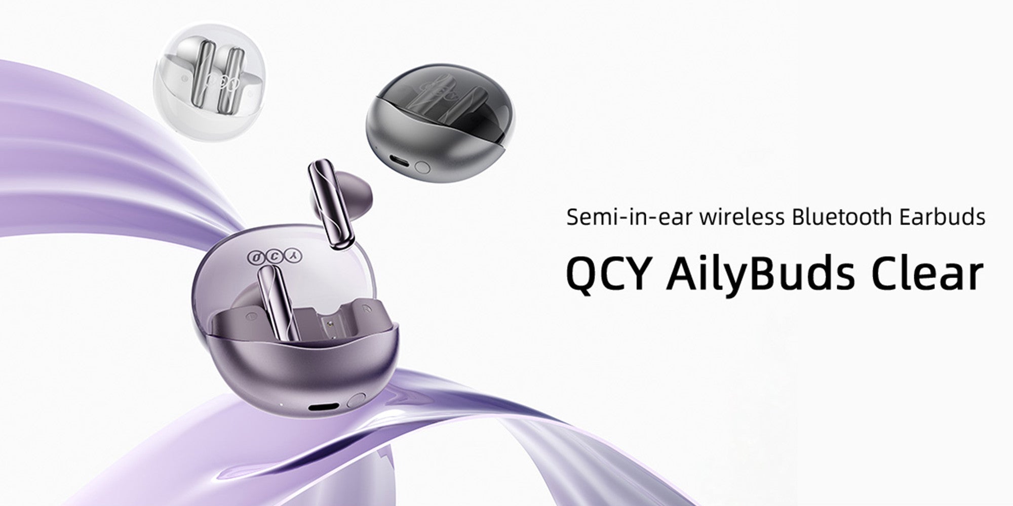 T32 AilyBuds Clear Wireless Earbuds, 5.3 Bluetooth Earphone, 13mm Drivers, Low Latency for Gaming, In-Ear Lightweight Design,Quick Charge and 22.5 Hours Long Battery Black