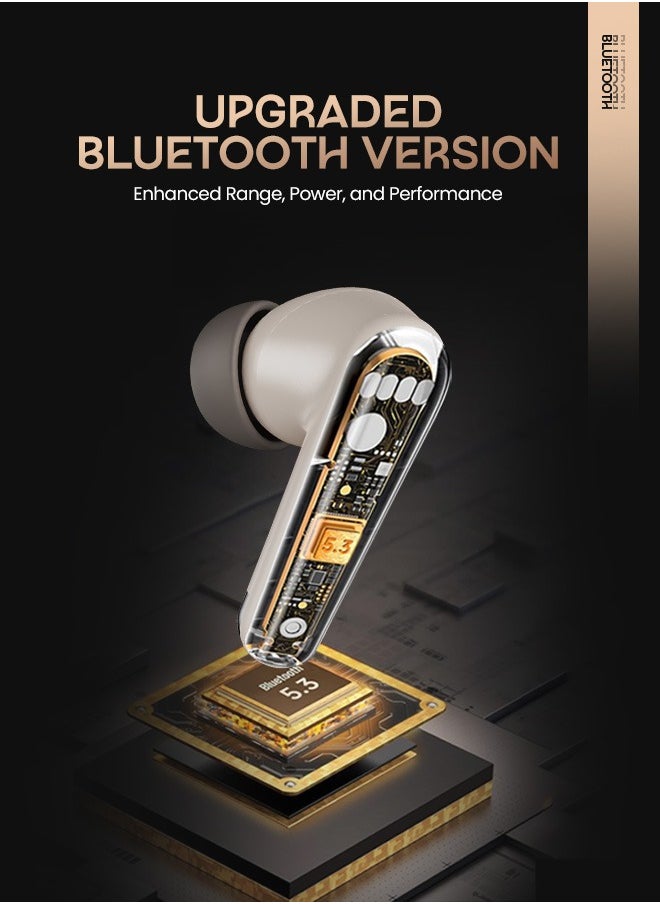 Cruze Pro Wireless Earbuds with Active Noise Cancellation (ANC) - 20 Hours Playtime with Bluetooth 5.3 - HiFi Stereo Sound Airpods - Gaming Bluetooth Earphones with Ultra-Low Latency - Deep Bass, Touch Control - For Exercise, Gym - Compatible with iPhone & Android (Blue)