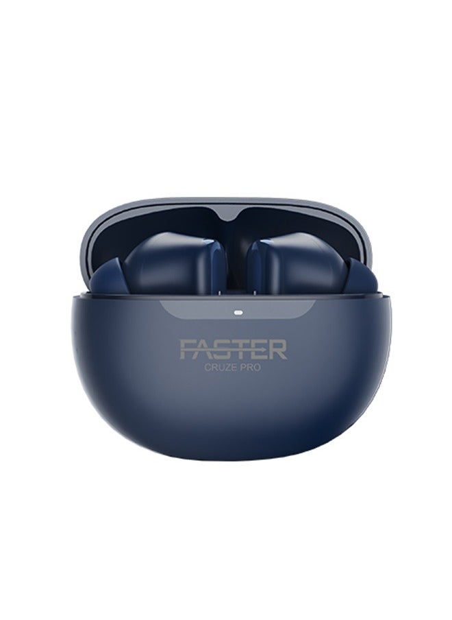 Cruze Pro Wireless Earbuds with Active Noise Cancellation (ANC) - 20 Hours Playtime with Bluetooth 5.3 - HiFi Stereo Sound Airpods - Gaming Bluetooth Earphones with Ultra-Low Latency - Deep Bass, Touch Control - For Exercise, Gym - Compatible with iPhone & Android (Blue)