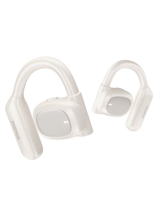 ArcX Over Ear Wireless Earbuds with Noise Cancellation (ENC) - 40 Hours Playback with Bluetooth 5.3 - HiFi Stereo Sound - Sports Earhooks Bluetooth Earphones - For Exercise, Gym - Compatible with iPhone & Android (White)