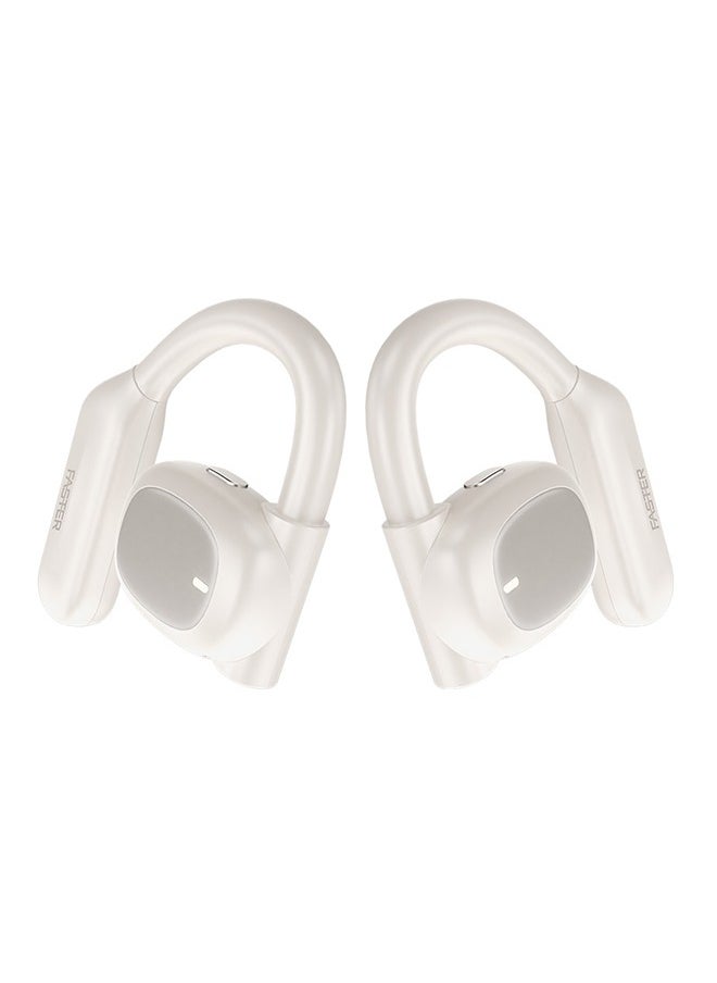 ArcX Over Ear Wireless Earbuds with Noise Cancellation (ENC) - 40 Hours Playback with Bluetooth 5.3 - HiFi Stereo Sound - Sports Earhooks Bluetooth Earphones - For Exercise, Gym - Compatible with iPhone & Android (White)