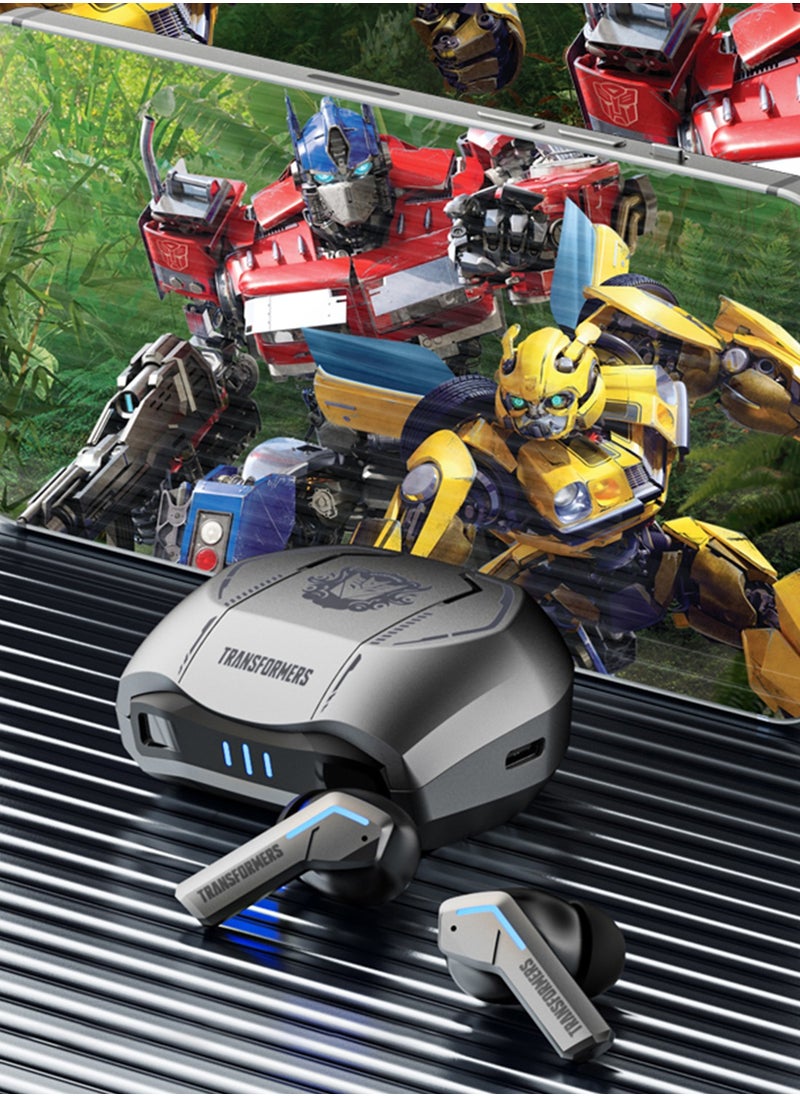 TF-T06 TWS Bluetooth Earbuds, In-Ear Design, Noise Isolation, Up to 30 Hours Playtime - Silver