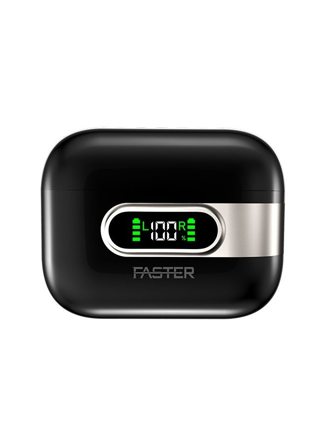 Slick X Wireless Earbuds with Extra Ear Tips - 6 Hours Playtime with Bluetooth 5.4 - HiFi Stereo Sound Airpods - Gaming Bluetooth Earphones with Ultra-Low Latency - Deep Bass, Touch Control - For Exercise, Gym - Compatible with iPhone & Android (Black)