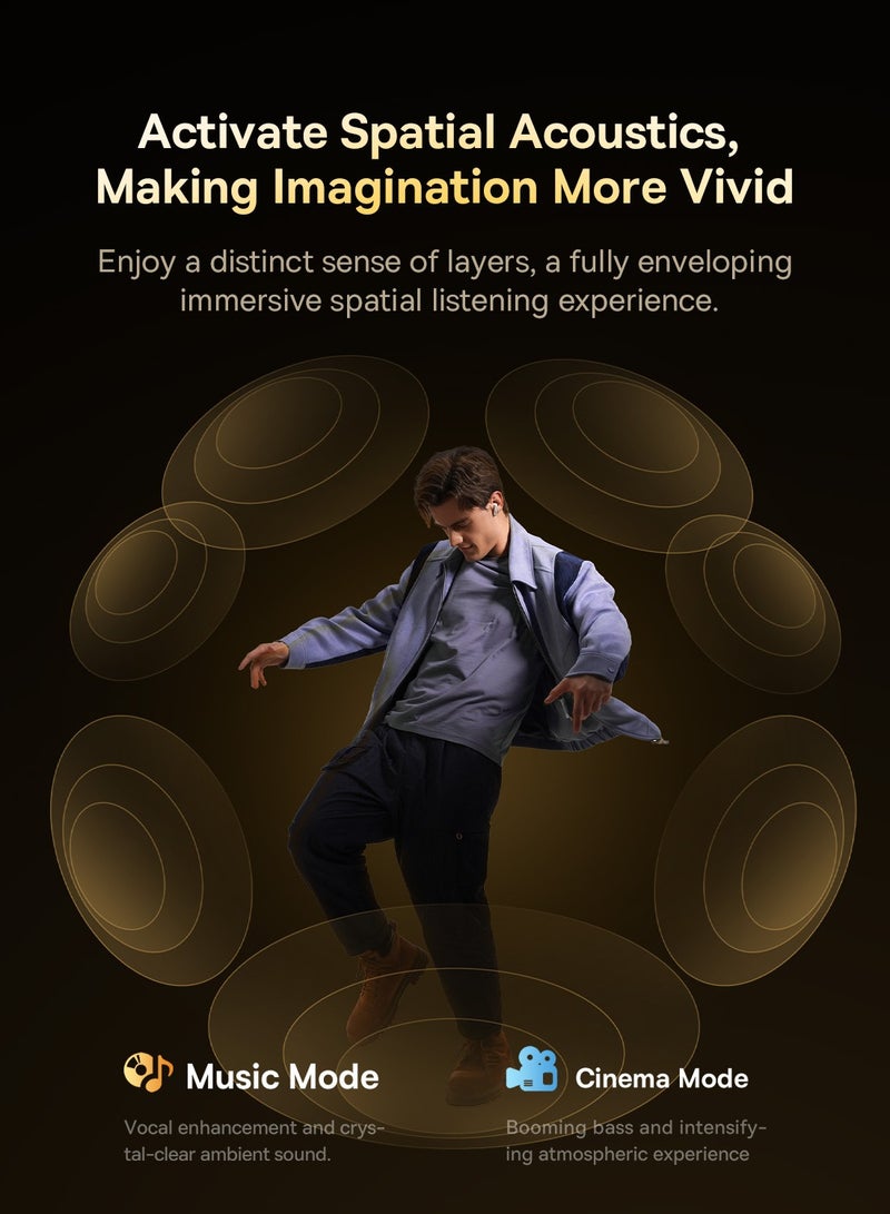 Bowie M2s Ultra True Wireless Earbuds with Hybrid Active Noise Cancellation -52dB, 4-Mic Environmental Noise Reduction, Ultra-Low Latency 0.06s for Gaming, Bluetooth 5.4, Fast Charging, 7H Playback (30H with Case), Touchscreen Charging Case, Hi-Fi Stereo Sound, Hi-Res Audio, Comfortable Fit, Voice Assistant (White) Moon White