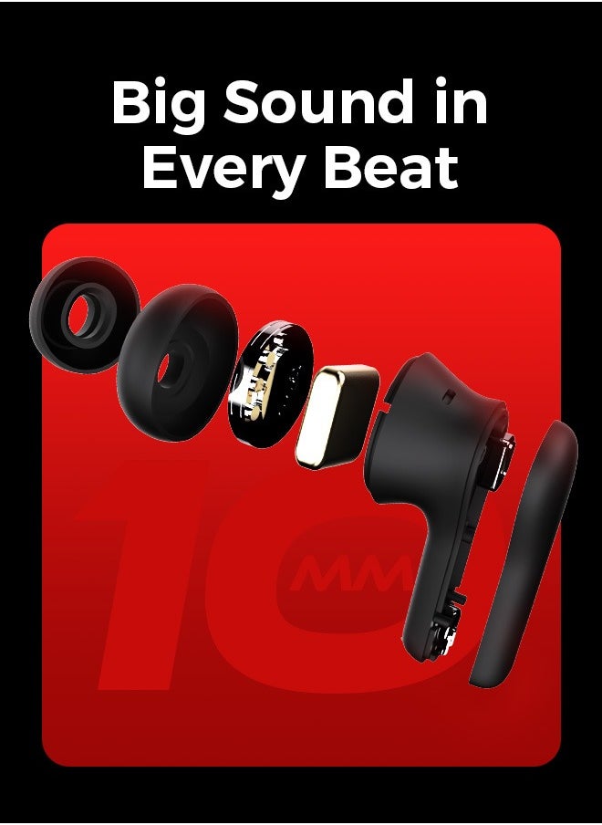 Maverick Wireless Earbuds with Noise Cancellation (ENC) - 7 Hours Playtime with Bluetooth 5.4 - AI Enhanced Calls Quad Mics - Gaming Bluetooth Earphones with Ultra-Low Latency - Deep Bass, Touch Control - For Exercise, Gym - Compatible with iPhone & Android (White)