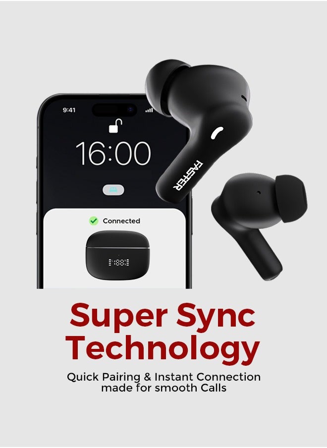 Maverick Wireless Earbuds with Noise Cancellation (ENC) - 7 Hours Playtime with Bluetooth 5.4 - AI Enhanced Calls Quad Mics - Gaming Bluetooth Earphones with Ultra-Low Latency - Deep Bass, Touch Control - For Exercise, Gym - Compatible with iPhone & Android (White)