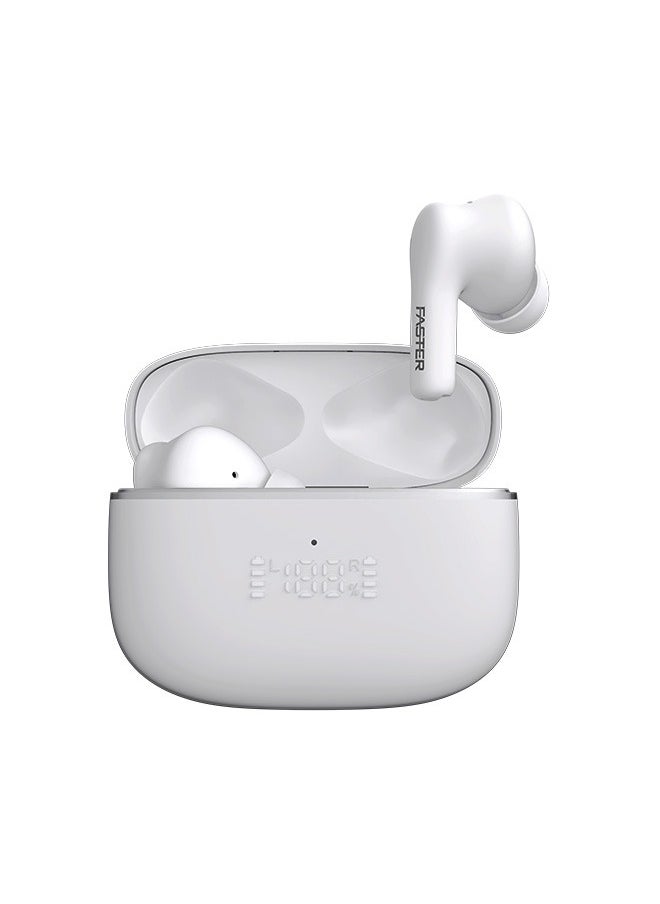 Maverick Wireless Earbuds with Noise Cancellation (ENC) - 7 Hours Playtime with Bluetooth 5.4 - AI Enhanced Calls Quad Mics - Gaming Bluetooth Earphones with Ultra-Low Latency - Deep Bass, Touch Control - For Exercise, Gym - Compatible with iPhone & Android (White)