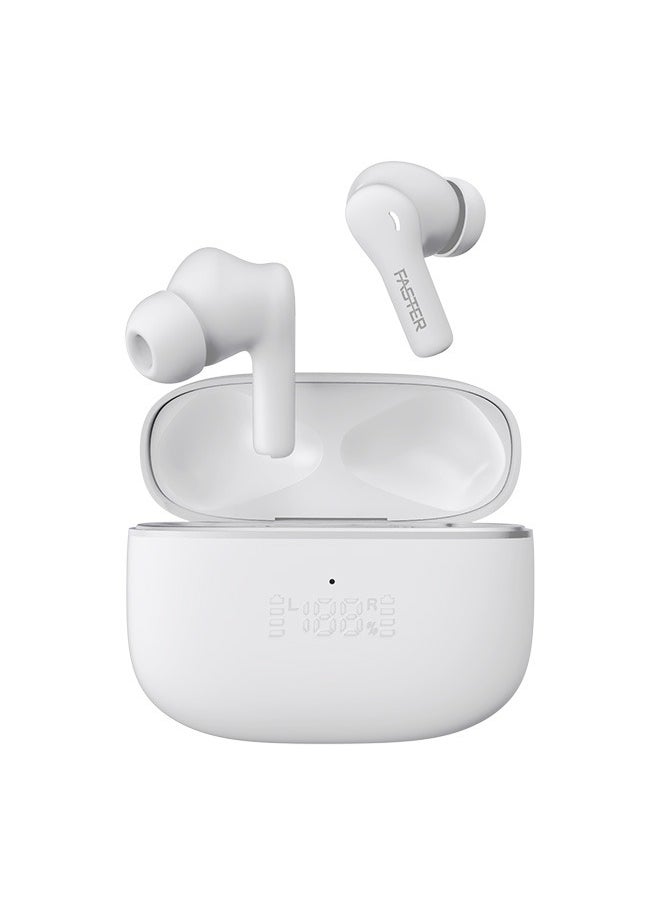 Maverick Wireless Earbuds with Noise Cancellation (ENC) - 7 Hours Playtime with Bluetooth 5.4 - AI Enhanced Calls Quad Mics - Gaming Bluetooth Earphones with Ultra-Low Latency - Deep Bass, Touch Control - For Exercise, Gym - Compatible with iPhone & Android (White)