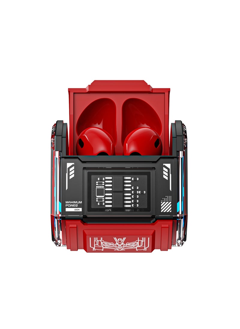 MG-C03 TWS Wireless Bluetooth Earphones – HiFi Stereo Sound, Fast Charging, Noise Cancelling, for Gaming and Music - Red