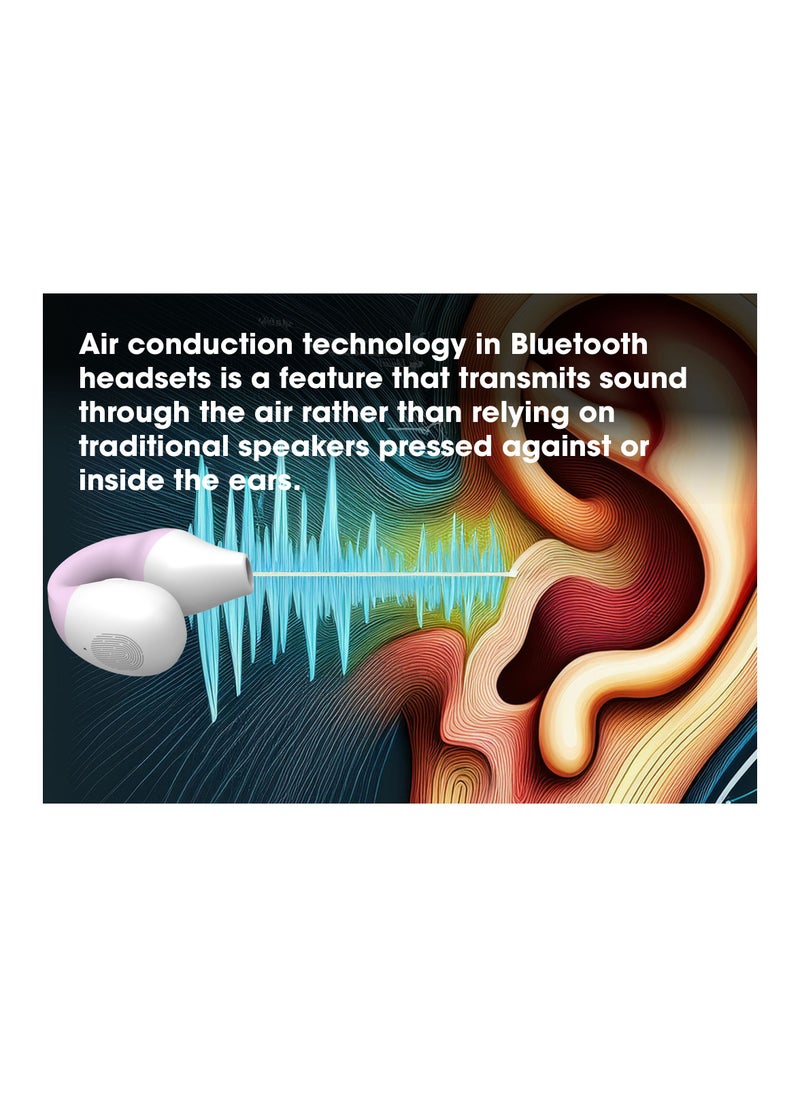 Swiss Military Delta Active Noise Cancelling Earbuds - Air Conduction Technology, Smart Touch Sensors, 100 Precise Power Indicator, 5 Hr Music Time, Compatible with Android/iOS - Pink