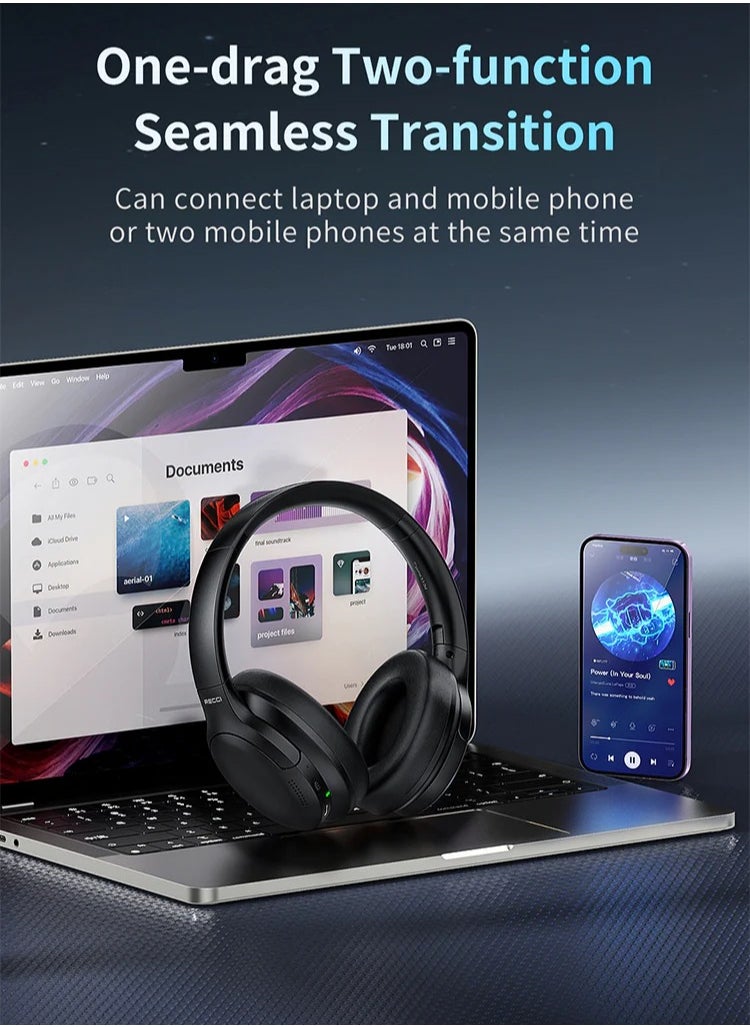 BARON SERIES Bluetooth Headsets with ANC 40dB Noise Cancellation, Hi-Fi Sound, Foldable & Lightweight Design, 300mAh Battery, V5.3 Bluetooth Technology – Perfect for Immersive Listening, Calls, and Sports