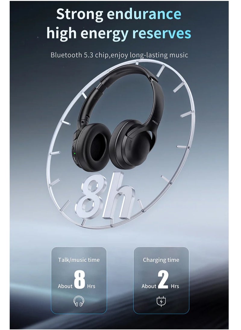 BARON SERIES Bluetooth Headsets with ANC 40dB Noise Cancellation, Hi-Fi Sound, Foldable & Lightweight Design, 300mAh Battery, V5.3 Bluetooth Technology – Perfect for Immersive Listening, Calls, and Sports