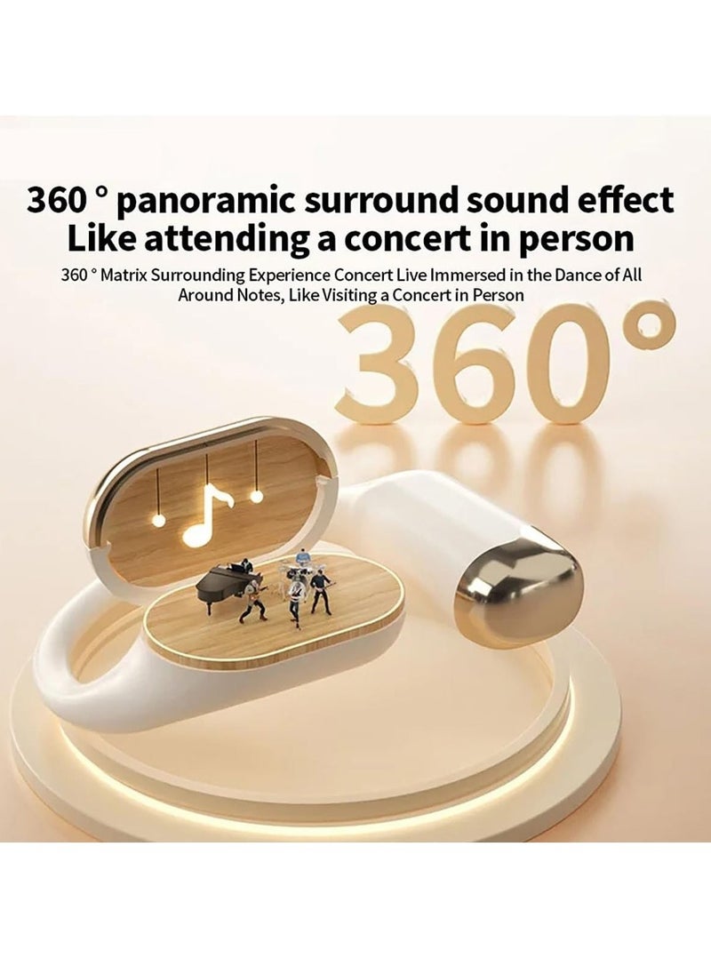 Trands OWS Open Ear Wireless Headphone with Ear hooks Free Clip Feather like Wear Bluetooth 5.4 BT991