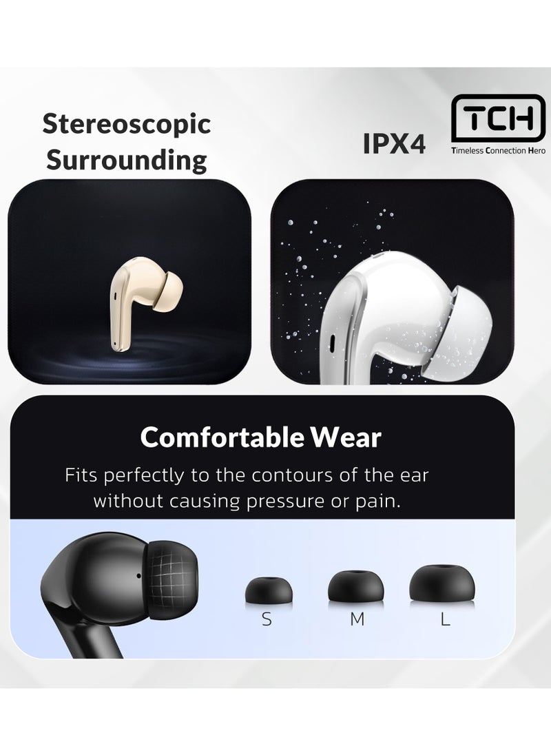 Earbuds Active Noise Cancelling Bluetooth 5.3, 15mm Drivers, IPX Waterproof, 30H Playtime, Touch Controls, Deep Bass & Clear Calls – Wireless Ear buds for iphone & Android Sports, lightweight Travel, & Work5