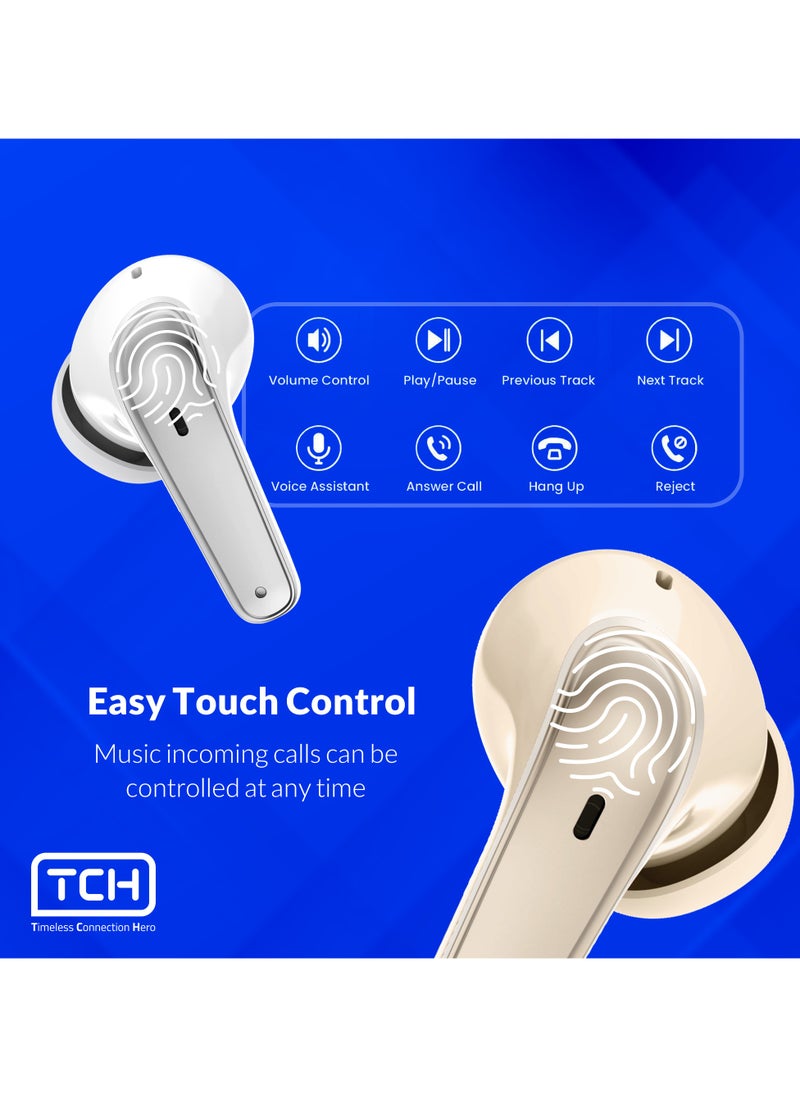 Earbuds Active Noise Cancelling Bluetooth 5.3, 15mm Drivers, IPX Waterproof, 30H Playtime, Touch Controls, Deep Bass & Clear Calls – Wireless Ear buds for iphone & Android Sports, lightweight Travel, & Work5