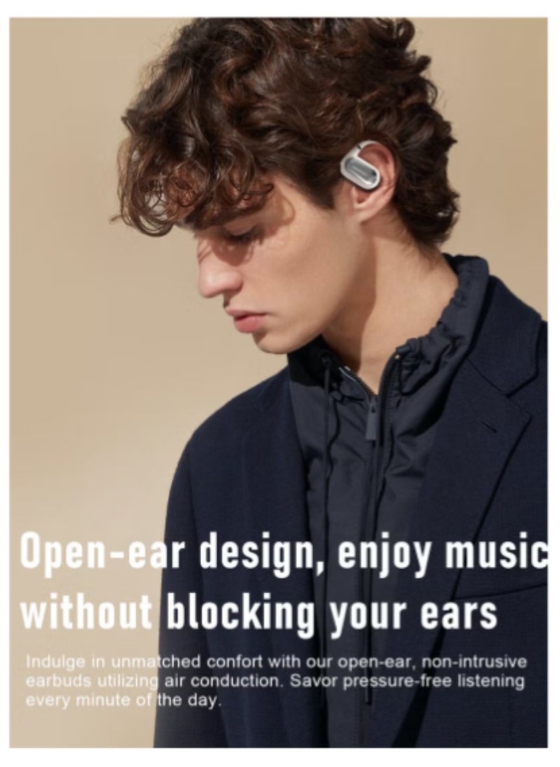 ZIPFORCE True Wireless Earbuds, Open Ear Bluetooth 5.4 Headphones 4-Mics ENC Clear Call, OWS Bluetooth Earbuds Touch Control, IPX6 Waterproof TWS, Light-Weight Earphones