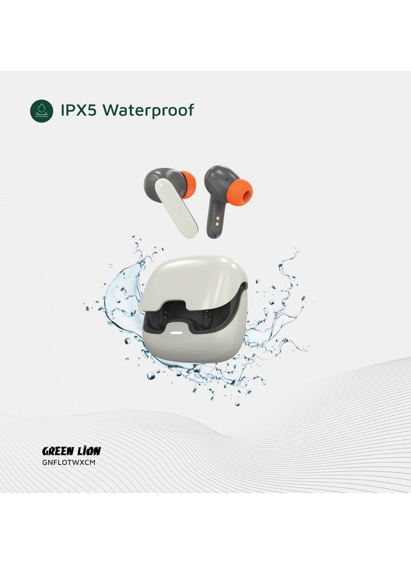 Florence TWS True Wireless ENC Earbuds with Low Latency and Touch Control / Gaming Mode / Voice Assistant / Quad-Mic / Type-C Charging / Seamless Sound and Zero Lag / Up to 6 Hours Working Time - White