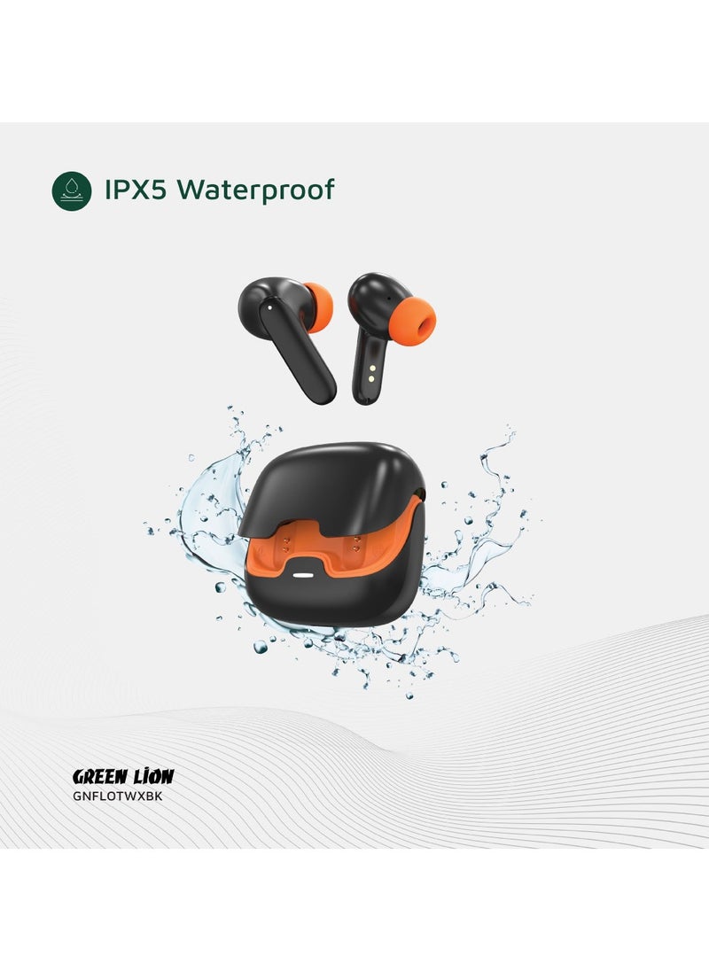 Florence TWS True Wireless Earbuds with ENC, Low Latency and Touch Control / Gaming Mode / Voice Assistant / Quad-Mic / Type-C Charging / Seamless Sound and Zero Lag / Up to 6 Hours Working Time - Black