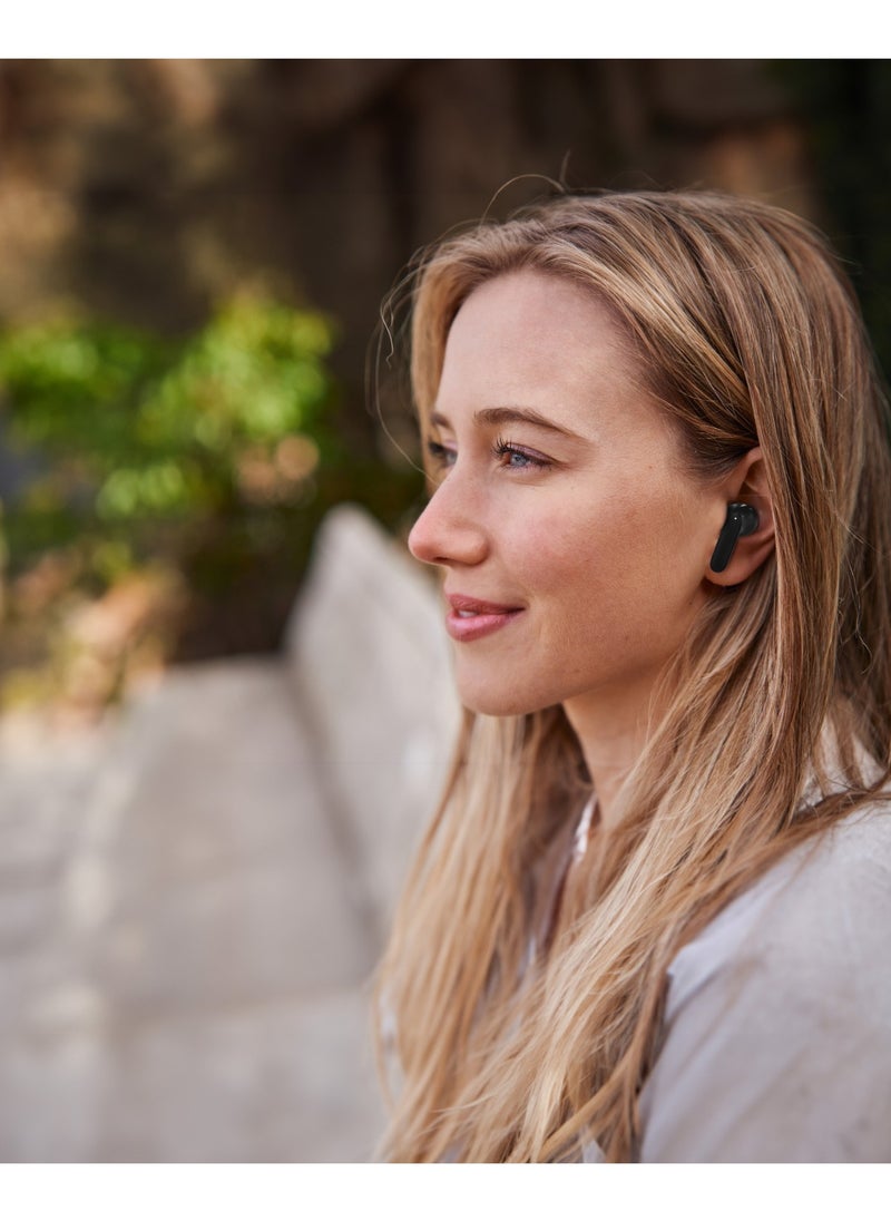 Florence TWS True Wireless Earbuds with ENC, Low Latency and Touch Control / Gaming Mode / Voice Assistant / Quad-Mic / Type-C Charging / Seamless Sound and Zero Lag / Up to 6 Hours Working Time - Black