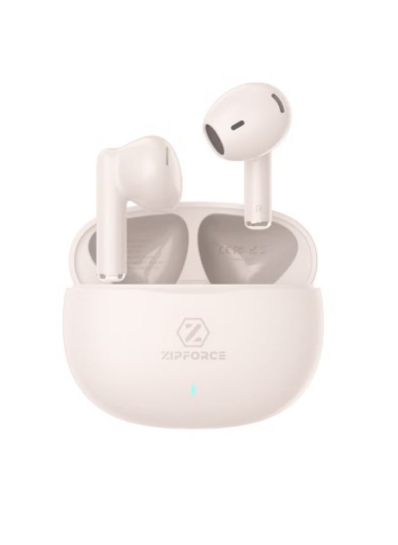 ZIPFORCE True Wireless Earbuds, In-Ear Bluetooth 5.3 Headphones 4-Mics ENC Clear Call, Bluetooth Earbuds Touch Control, IPX6 Waterproof TWS, Light-Weight Earphones