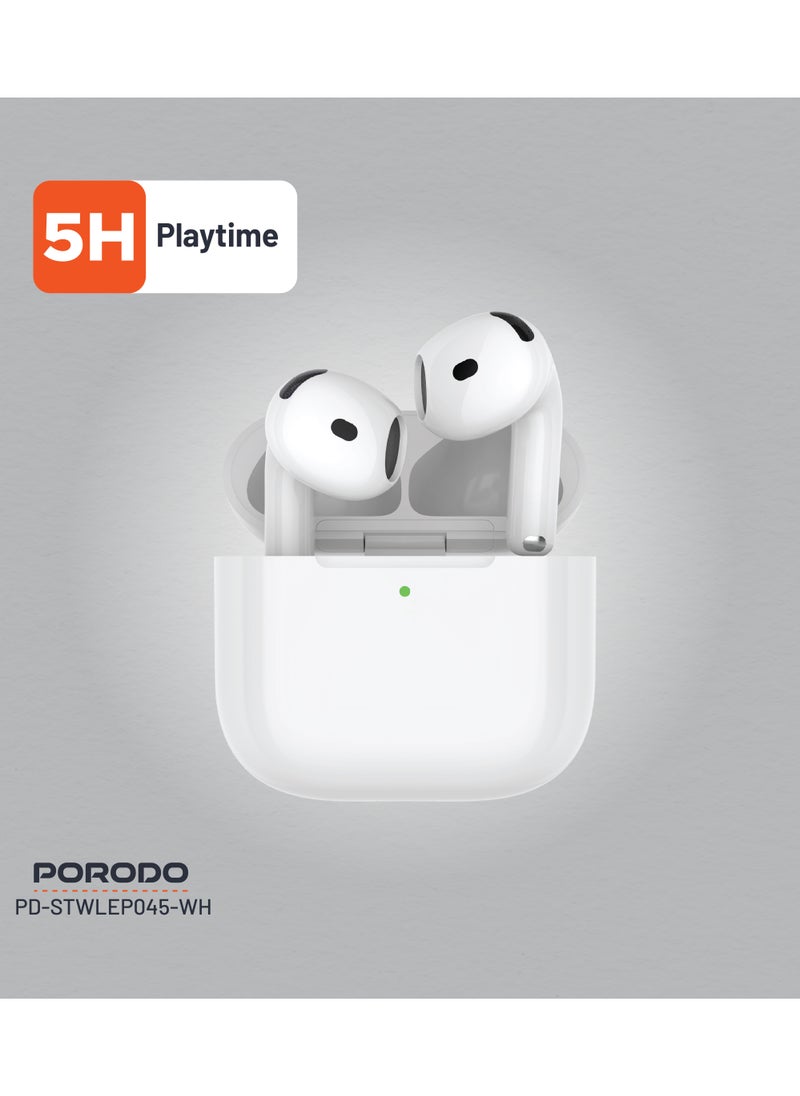 Earbuds Gen 4 with Touch Control and ENC Noise Reduction / Immersive Audio / Wireless and Type-C Charging / Bluetooth v5.3 - White